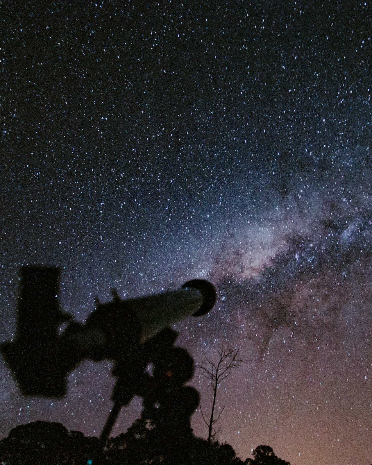 Telescope pointed to stars